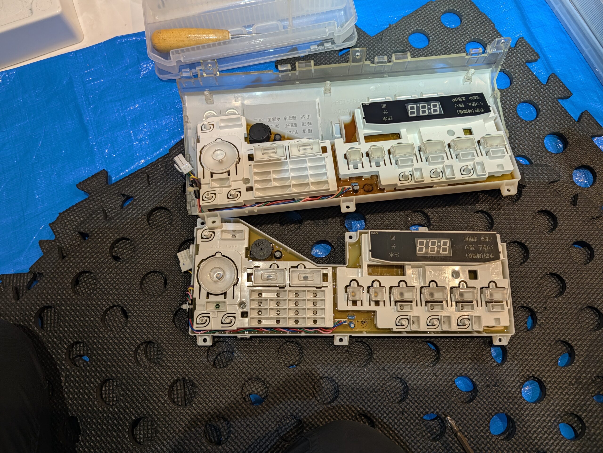 シャープES-S7G-WLの基板交換作業で確認した操作部の基板